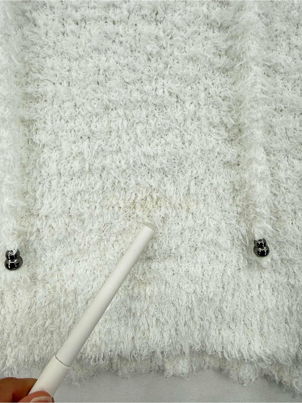 POL White Fuzzy Hooded Sweater Women’s Cozy Pullover Long Sleeve Boho Y2K - Picture 5 of 12